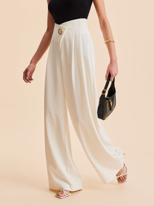 Asymmetric-Waist Trousers with Pocket — product view 1