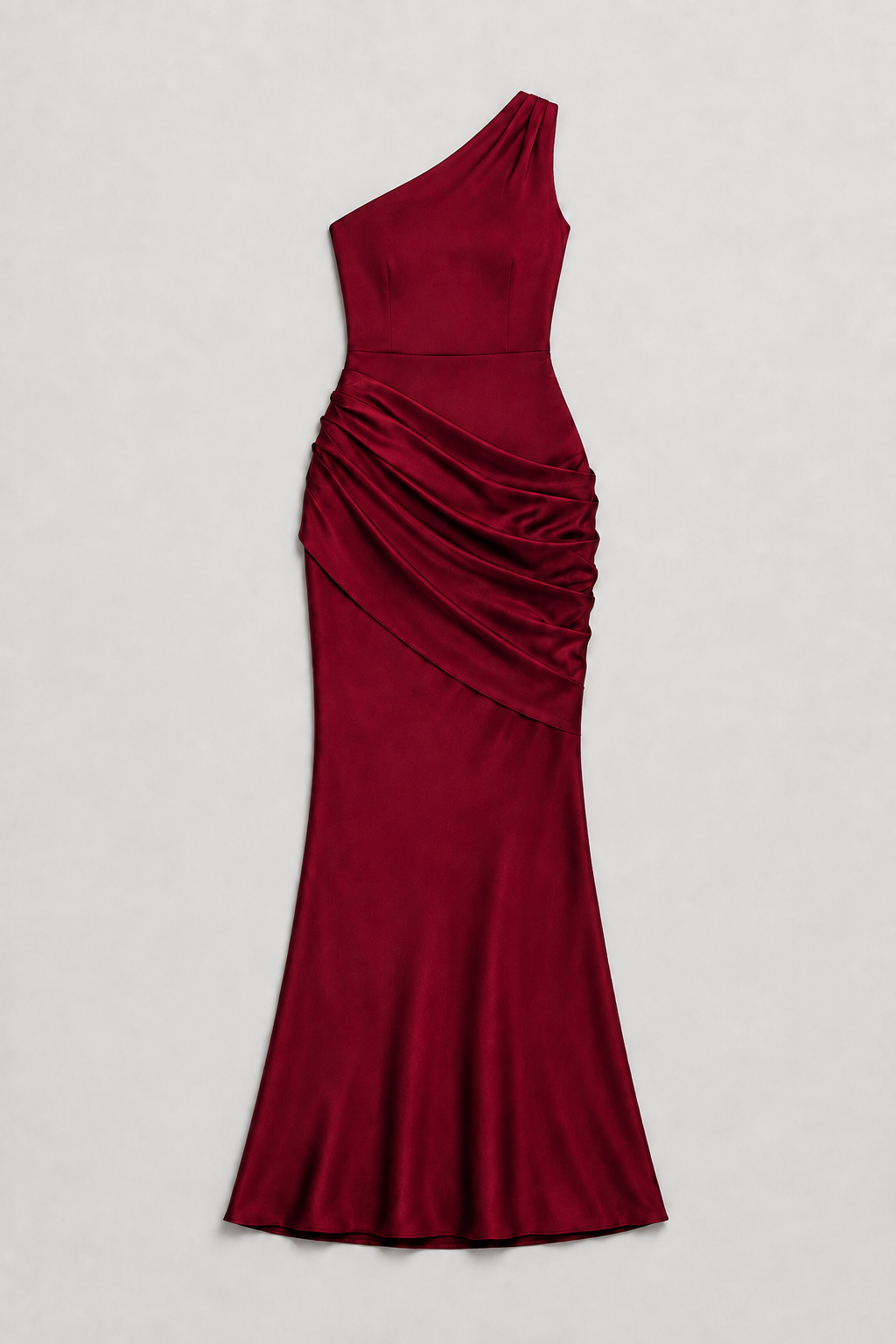 One-Shoulder Ruched Maxi Dress