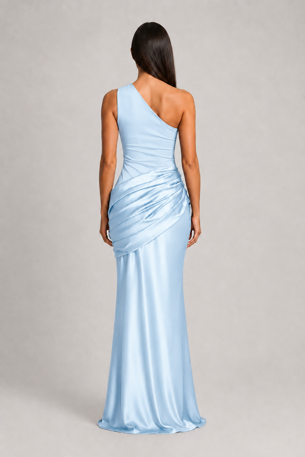 One-Shoulder Ruched Maxi Dress