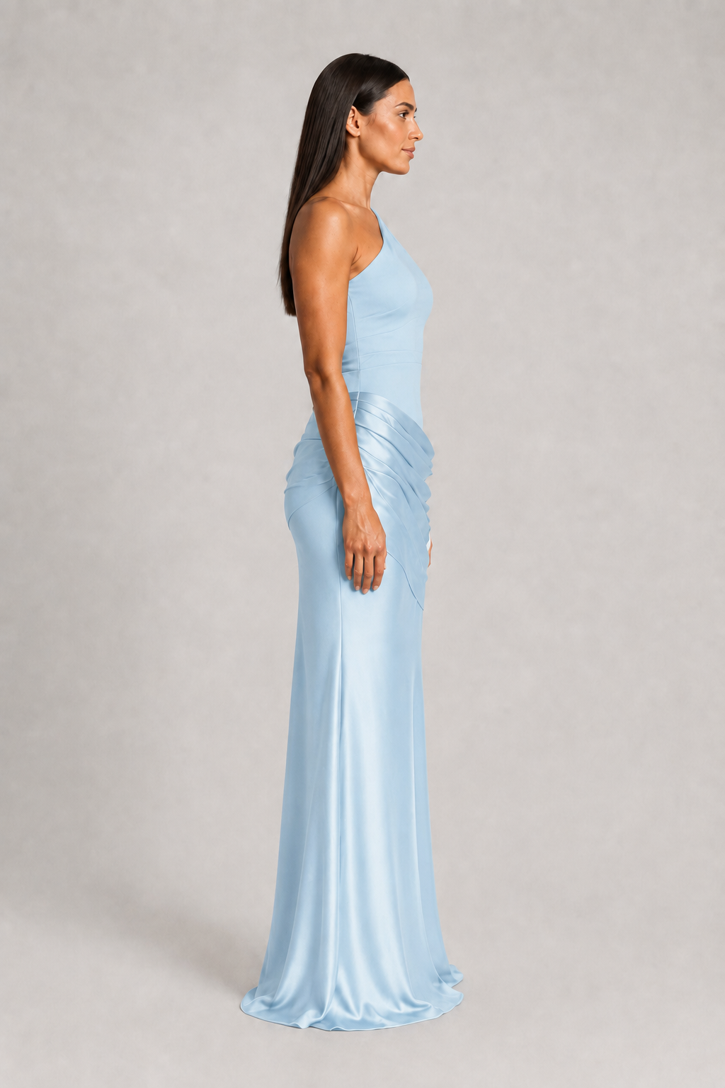 One-Shoulder Ruched Maxi Dress