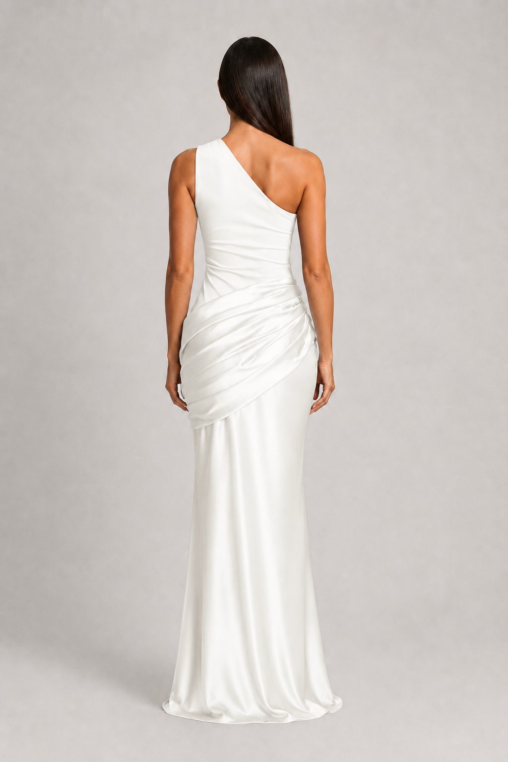 One-Shoulder Ruched Maxi Dress