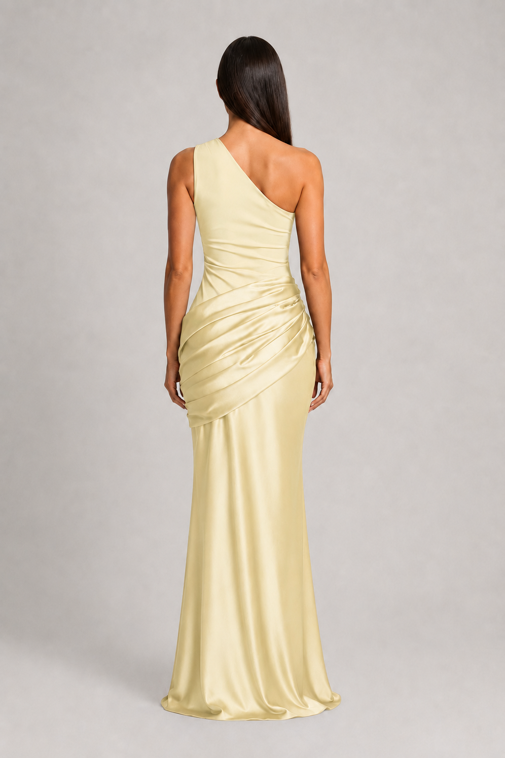 One-Shoulder Ruched Maxi Dress