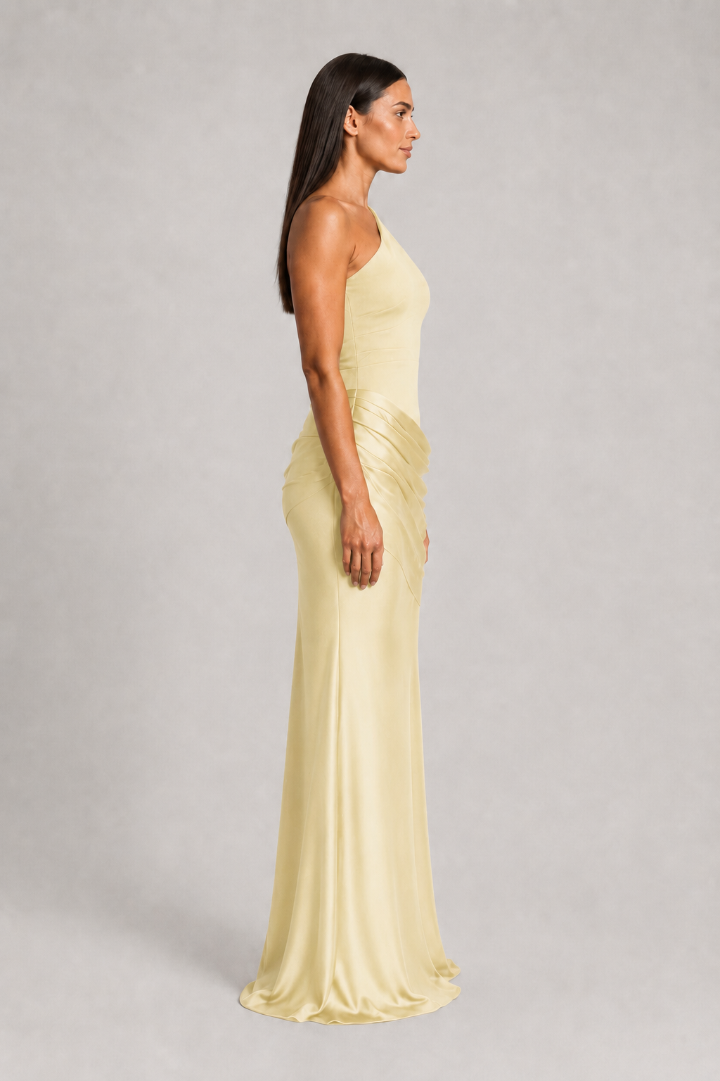 One-Shoulder Ruched Maxi Dress