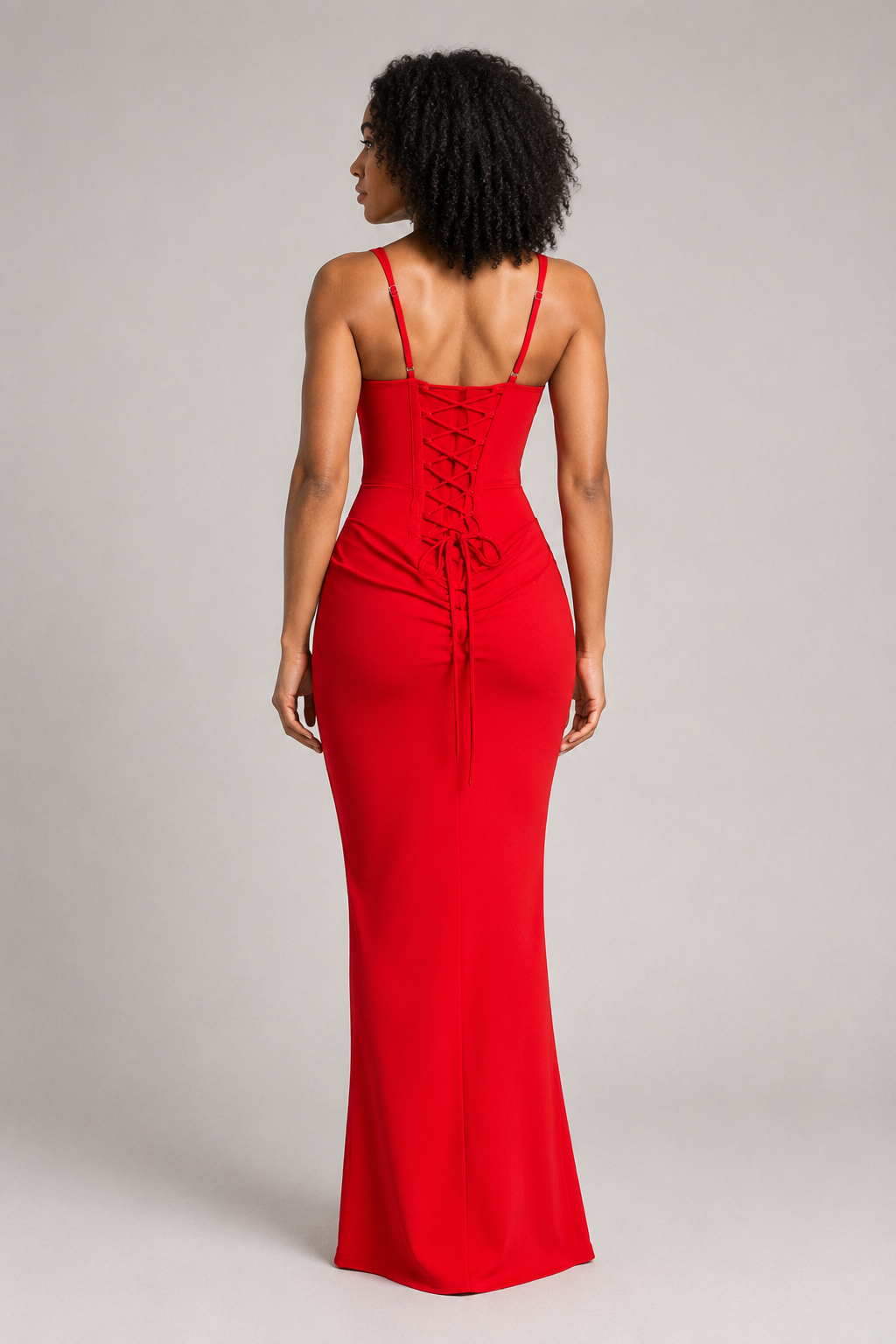 Square-Neck Draped Maxi Dress
