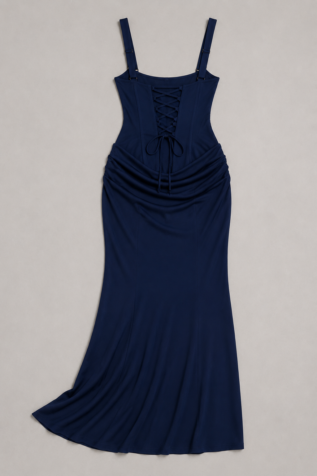 Square-Neck Draped Maxi Dress