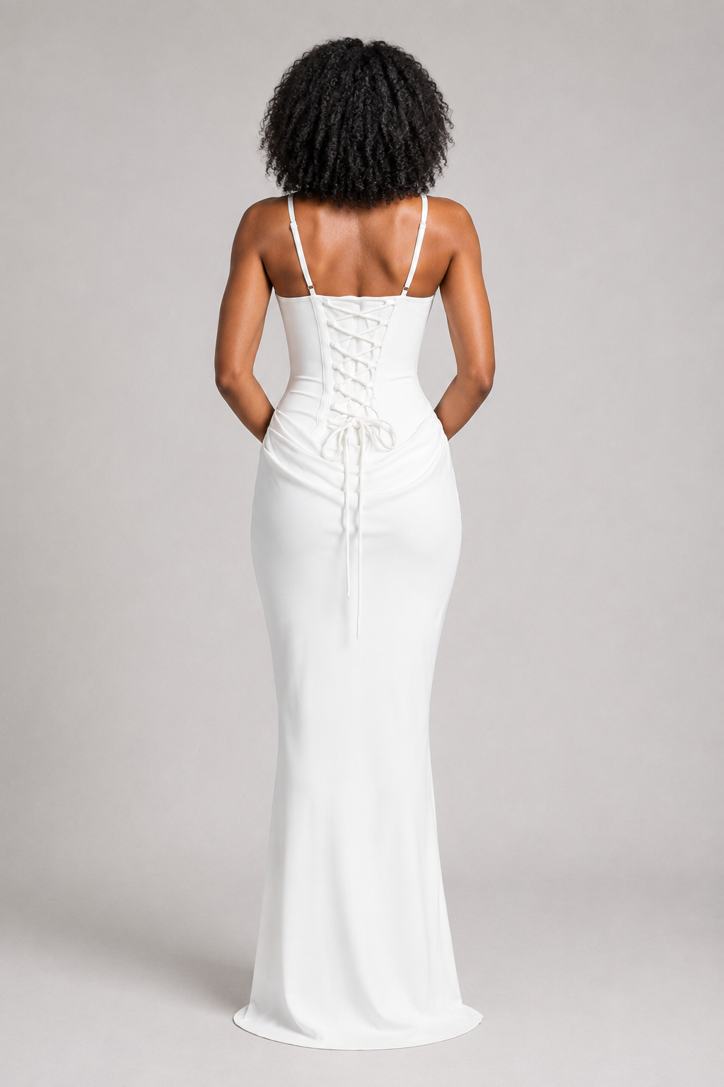 Square-Neck Draped Maxi Dress