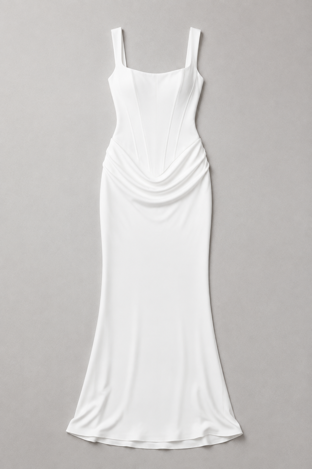 Square-Neck Draped Maxi Dress