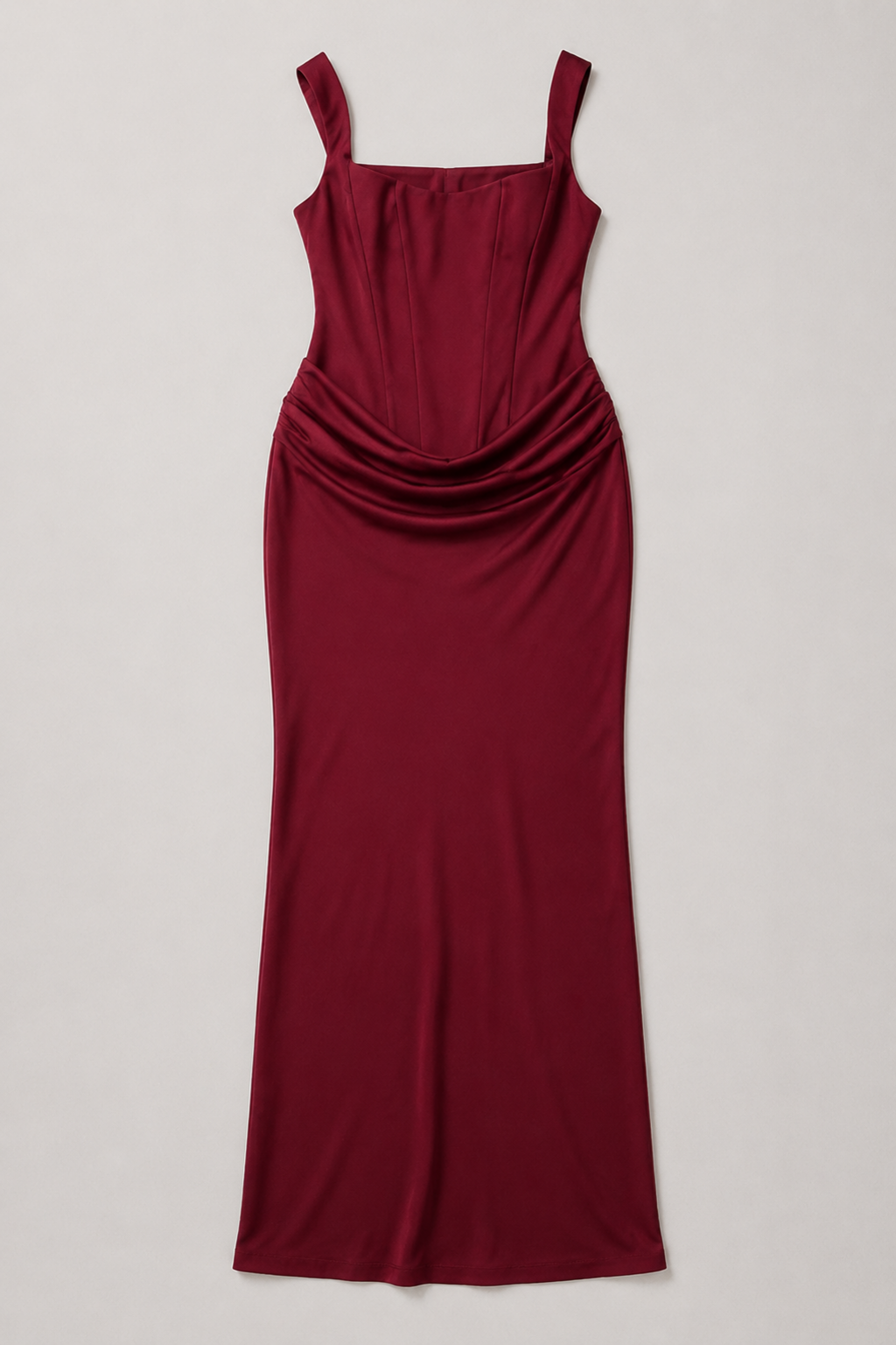 Square-Neck Draped Maxi Dress