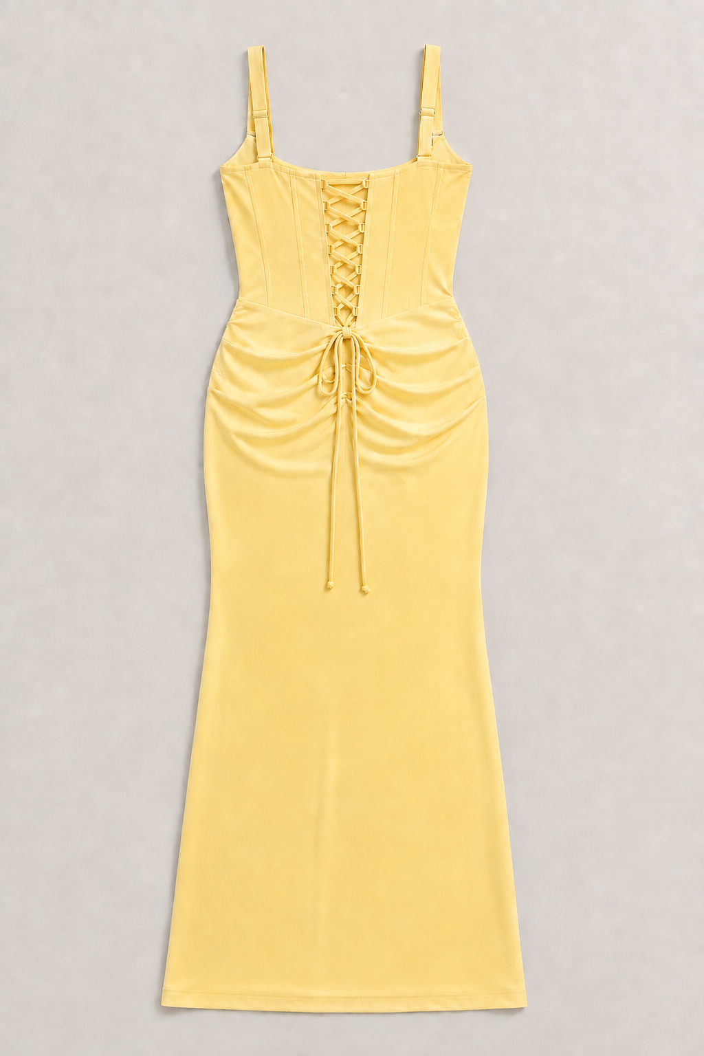 Square-Neck Draped Maxi Dress