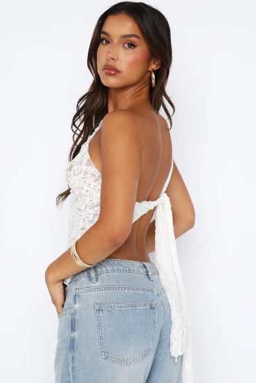 Women's One Shoulder Asymmetrical Lace Going Out Top