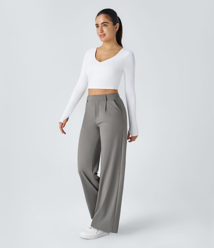Women's Wide Leg Trousers - Elegant High Waist Palazzo Pants