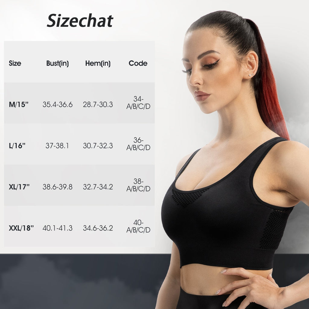Lange sportbeha voor dames, zonder beugel, gewatteerd, met open details, gemiddelde ondersteuning, geschikt voor yoga, hardlopen en workouts.
