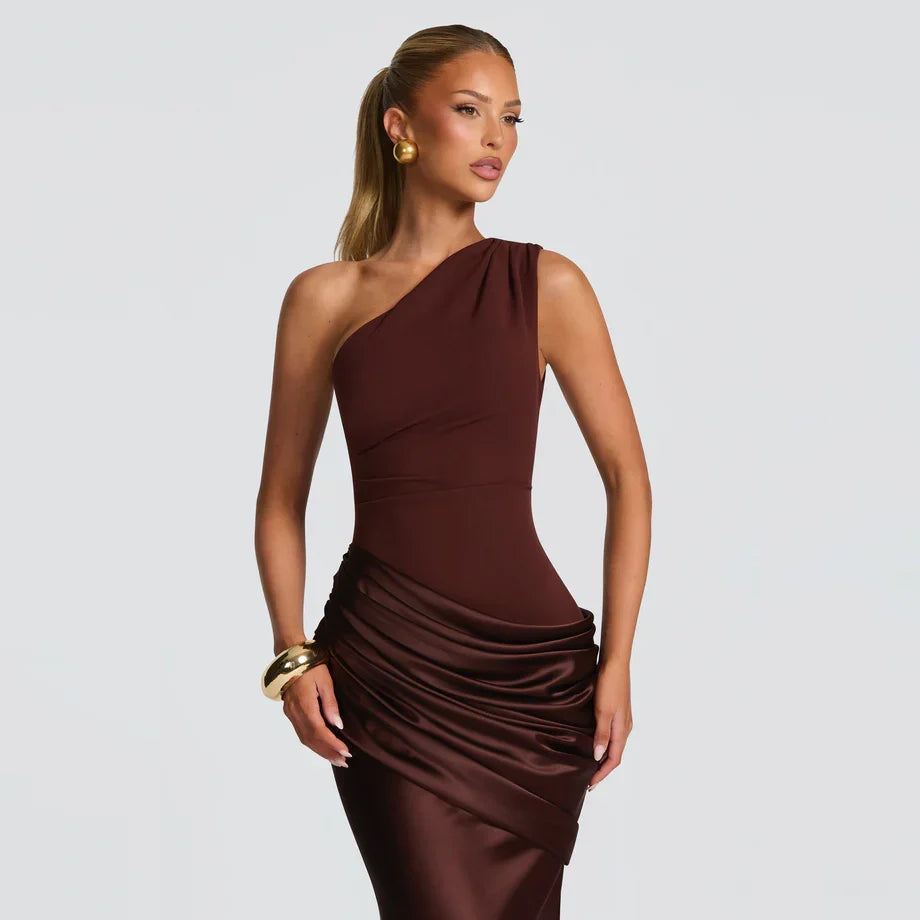 One-Shoulder Ruched Maxi Dress — product view 2