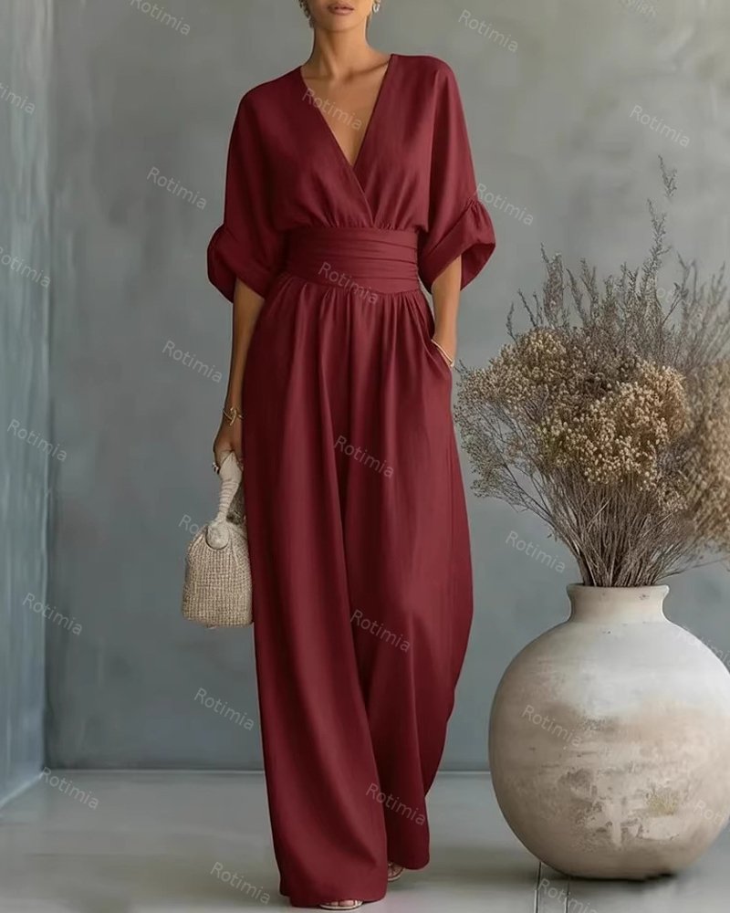 Modieuze jumpsuit met V-hals