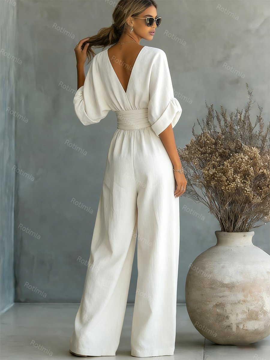 Modieuze jumpsuit met V-hals