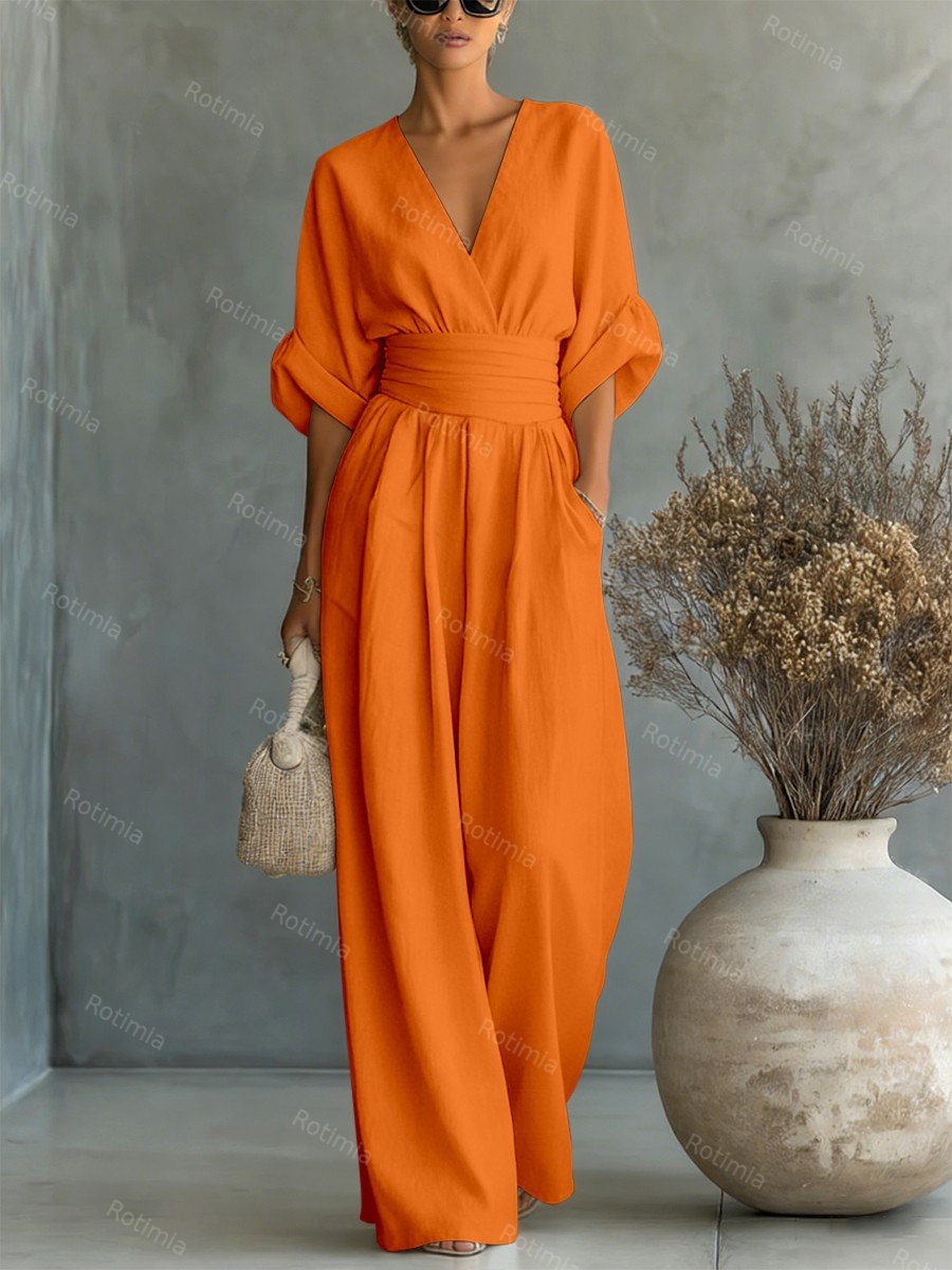 Modieuze jumpsuit met V-hals