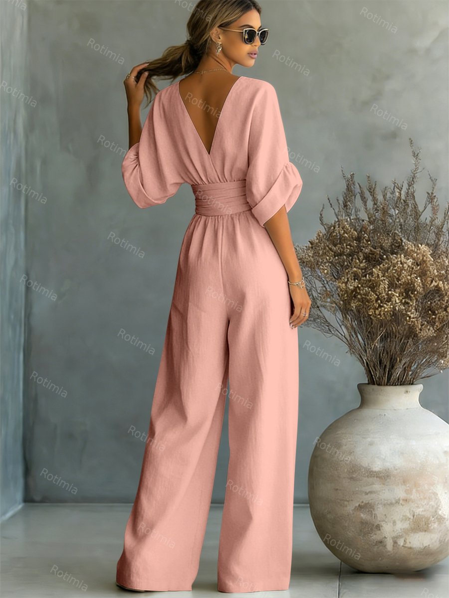 Modieuze jumpsuit met V-hals