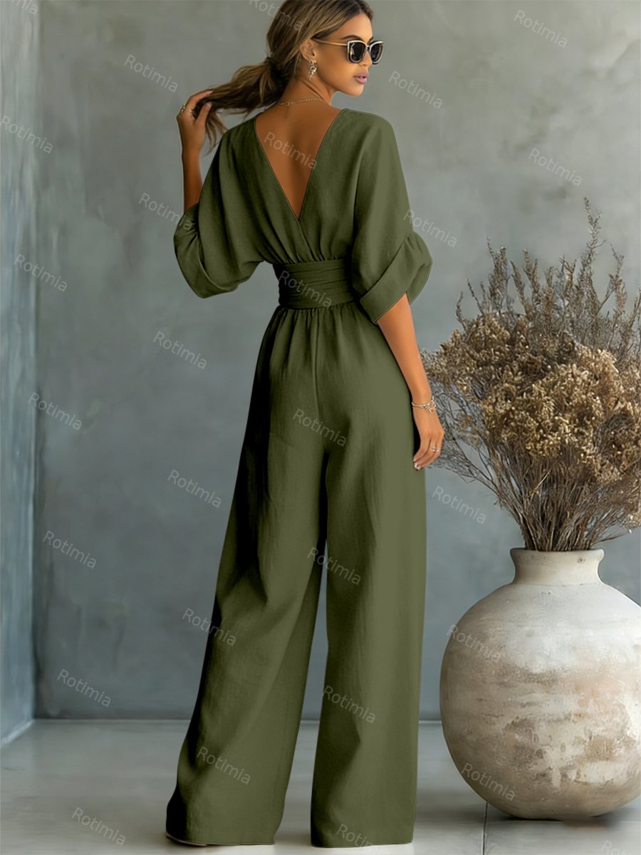 Modieuze jumpsuit met V-hals