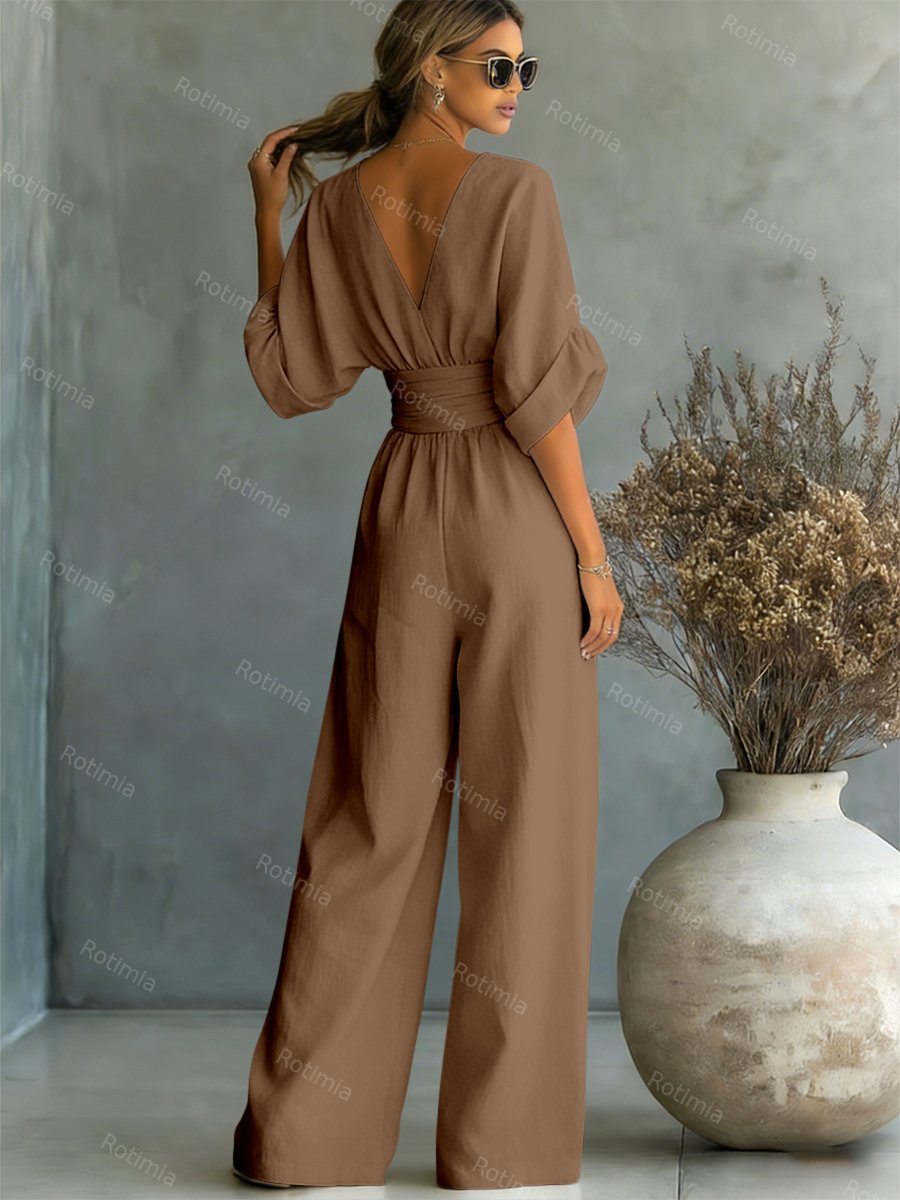 Modieuze jumpsuit met V-hals