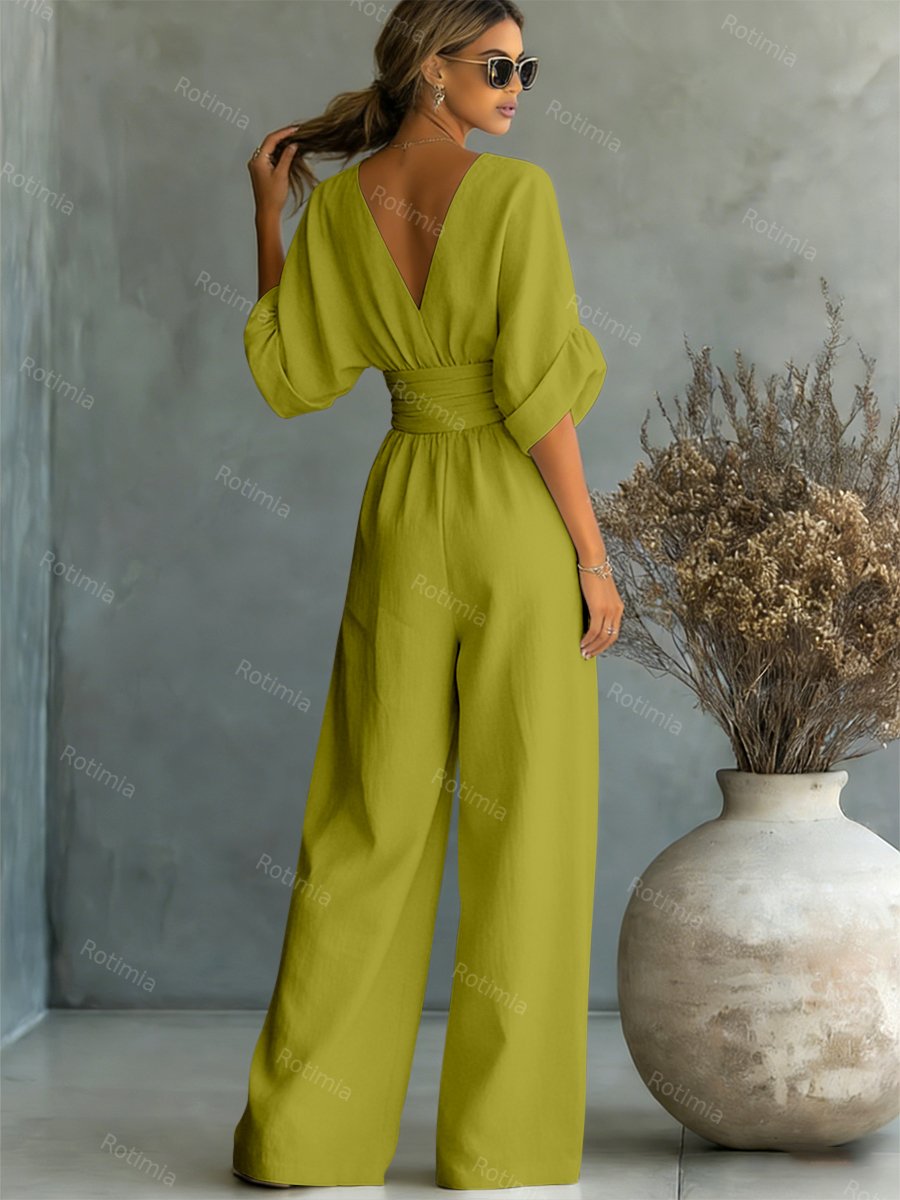 Modieuze jumpsuit met V-hals