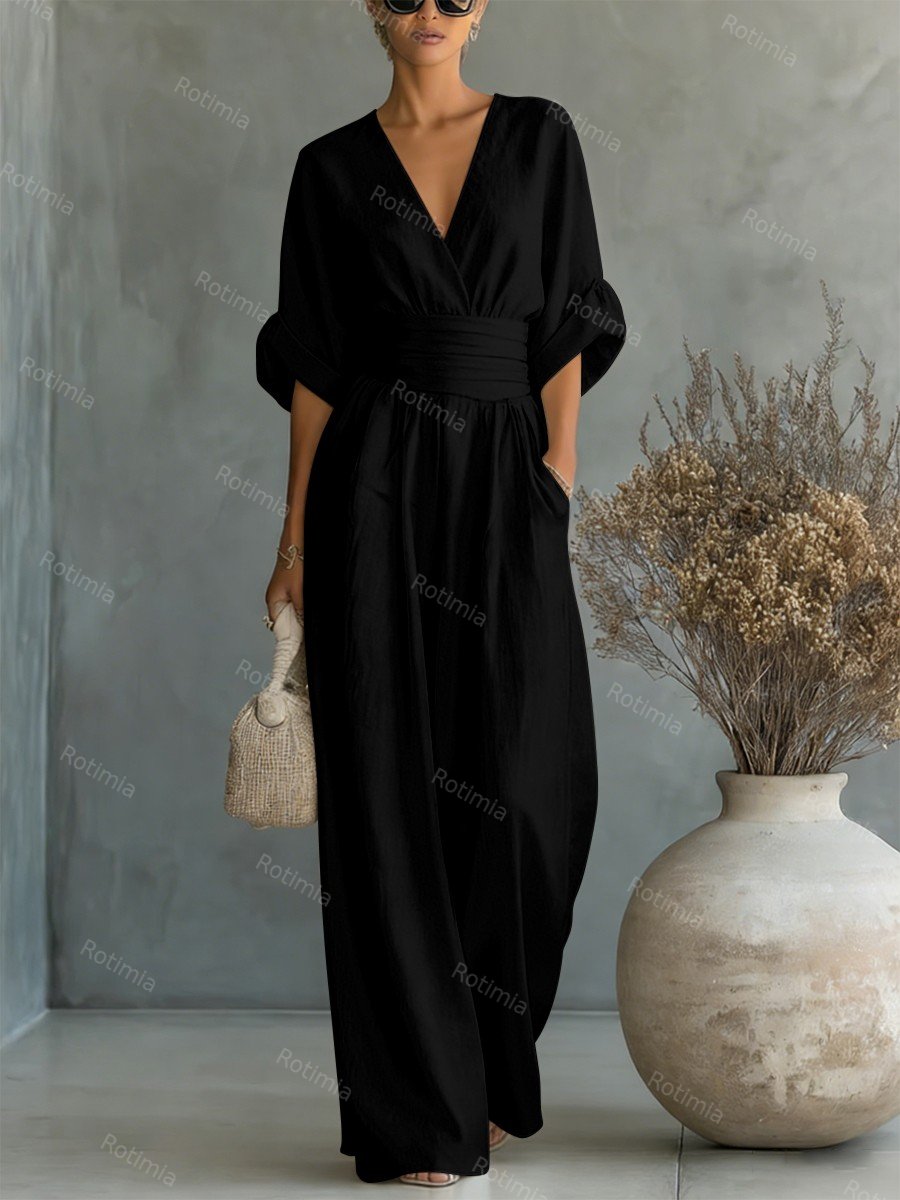 Modieuze jumpsuit met V-hals
