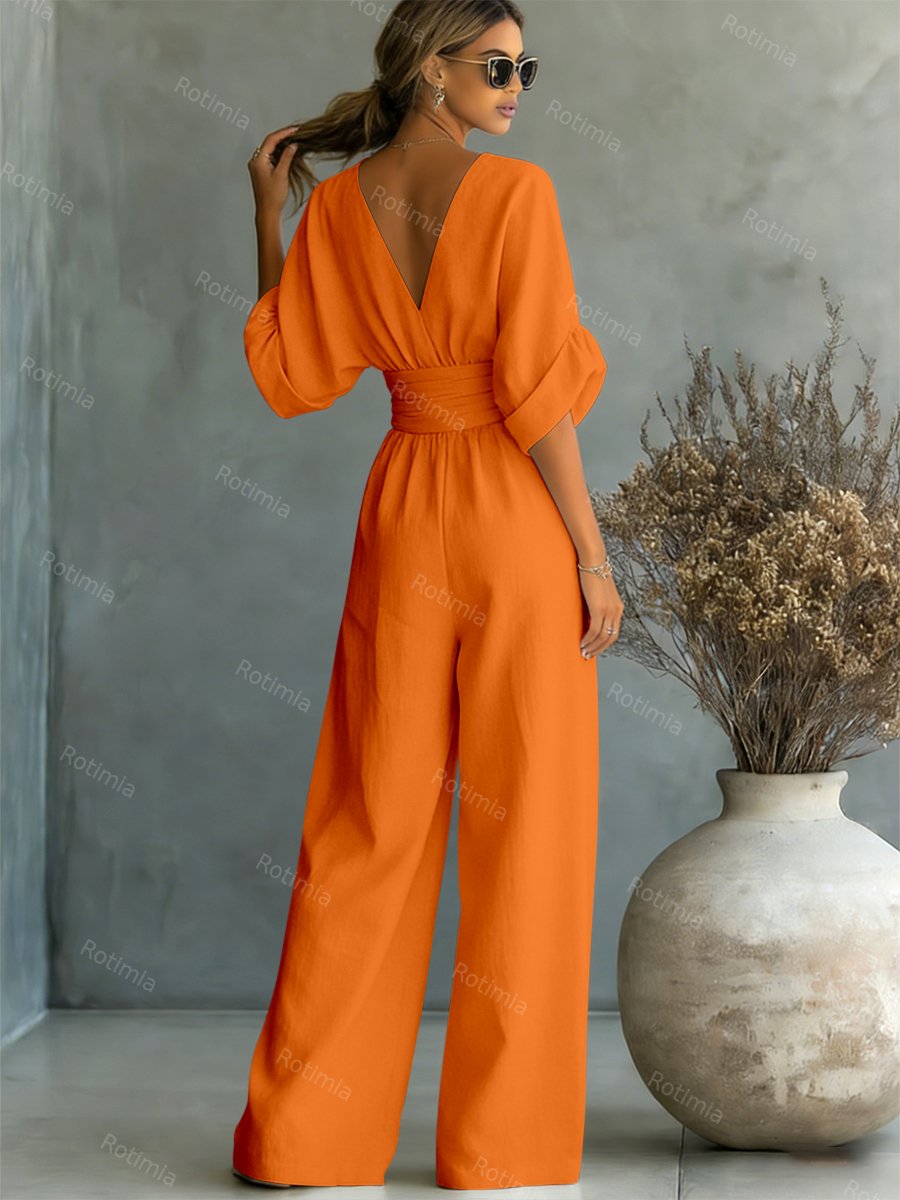 Modieuze jumpsuit met V-hals