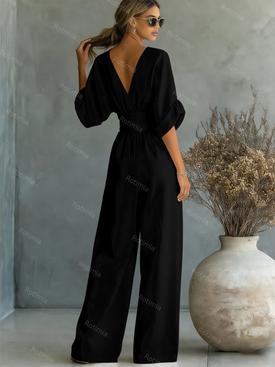 Modieuze jumpsuit met V-hals