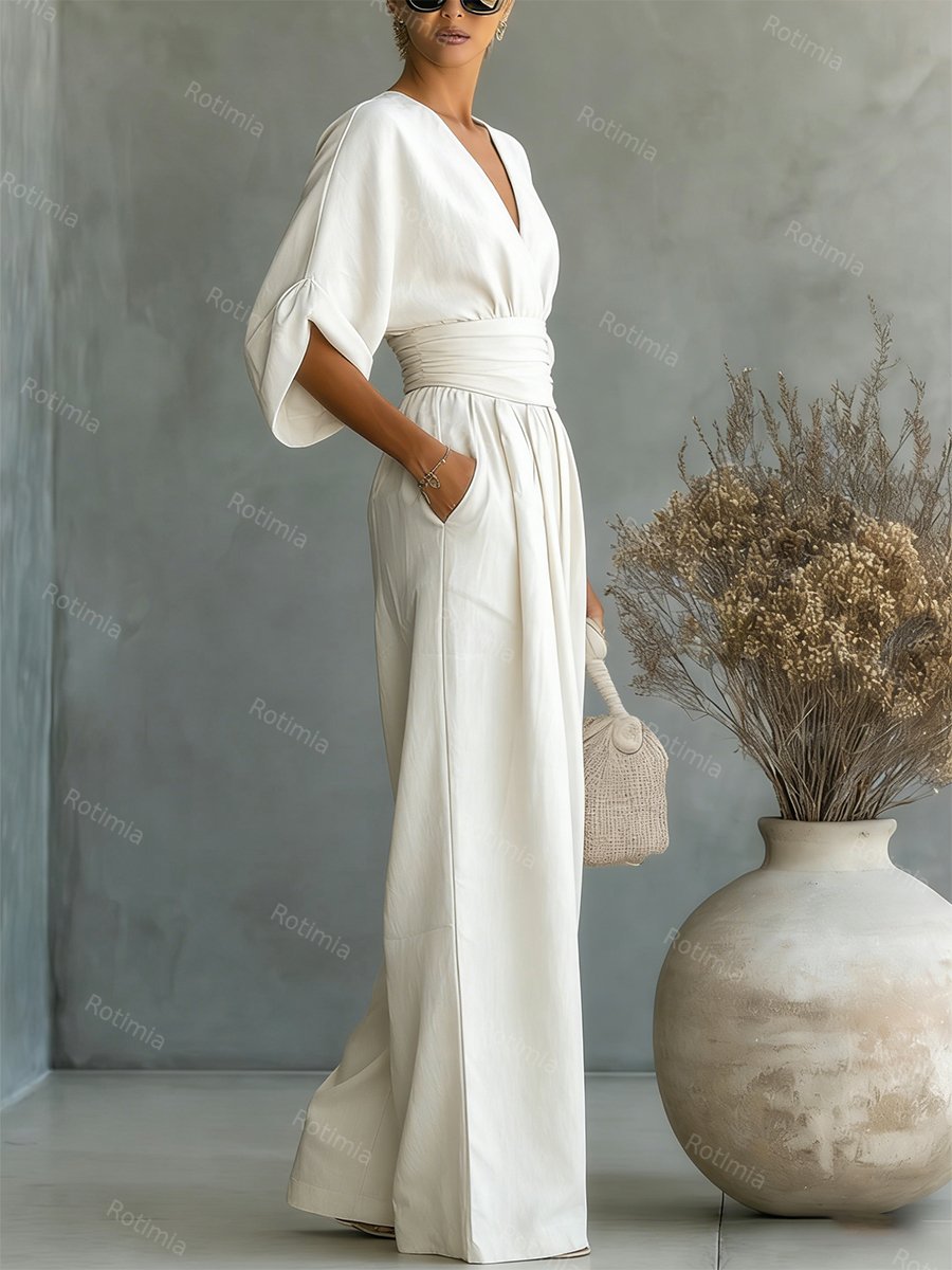 Modieuze jumpsuit met V-hals