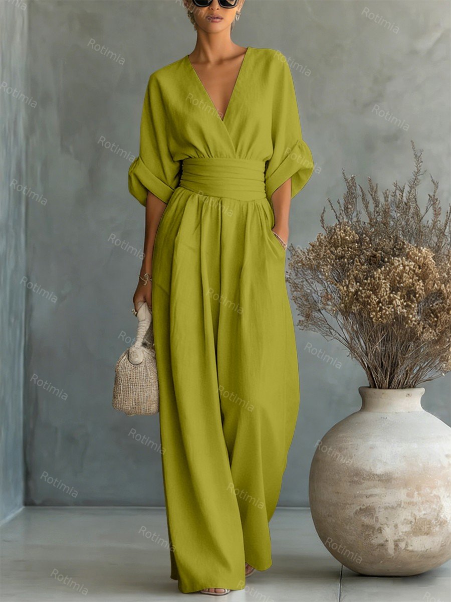 Modieuze jumpsuit met V-hals