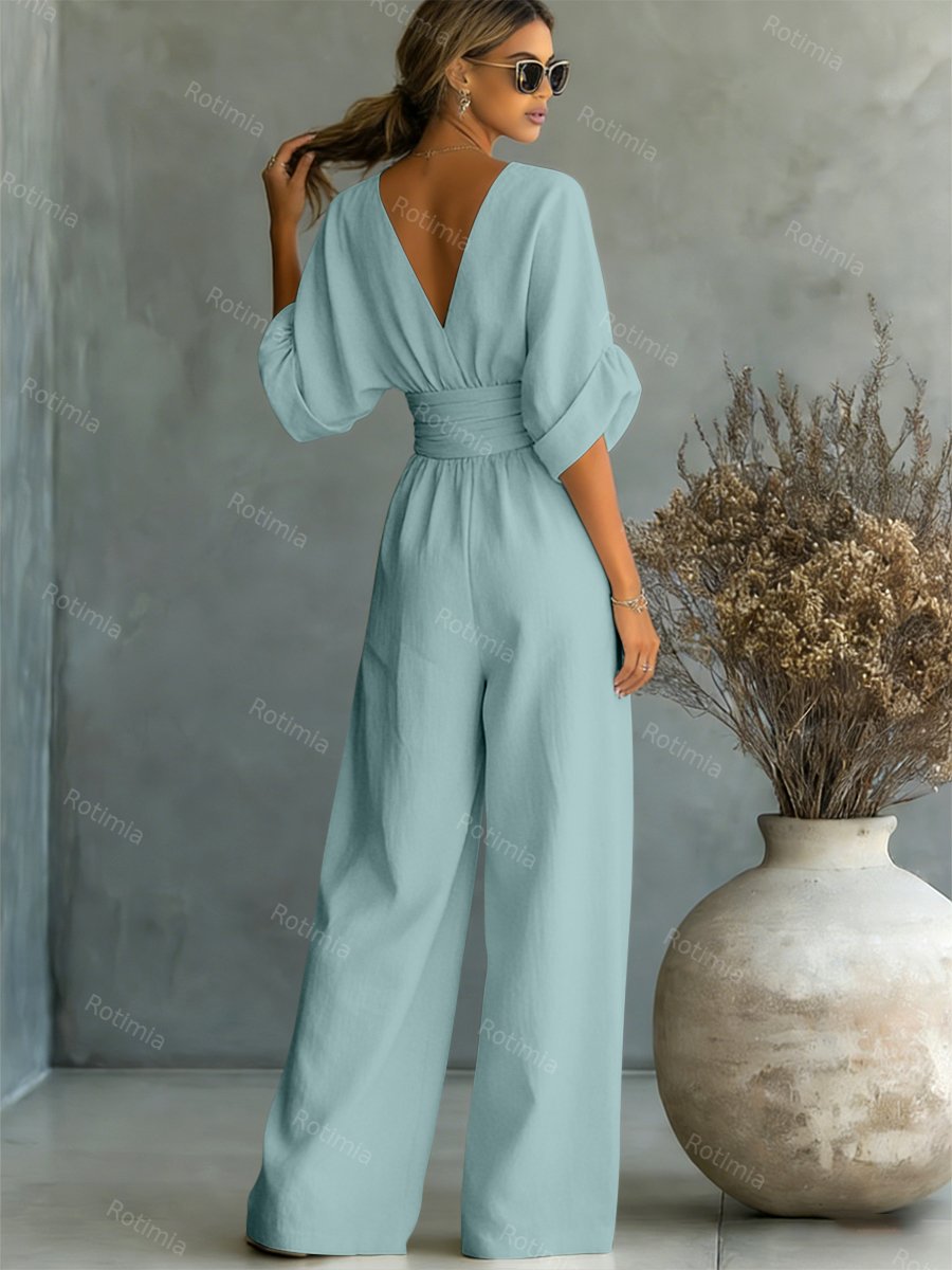 Modieuze jumpsuit met V-hals