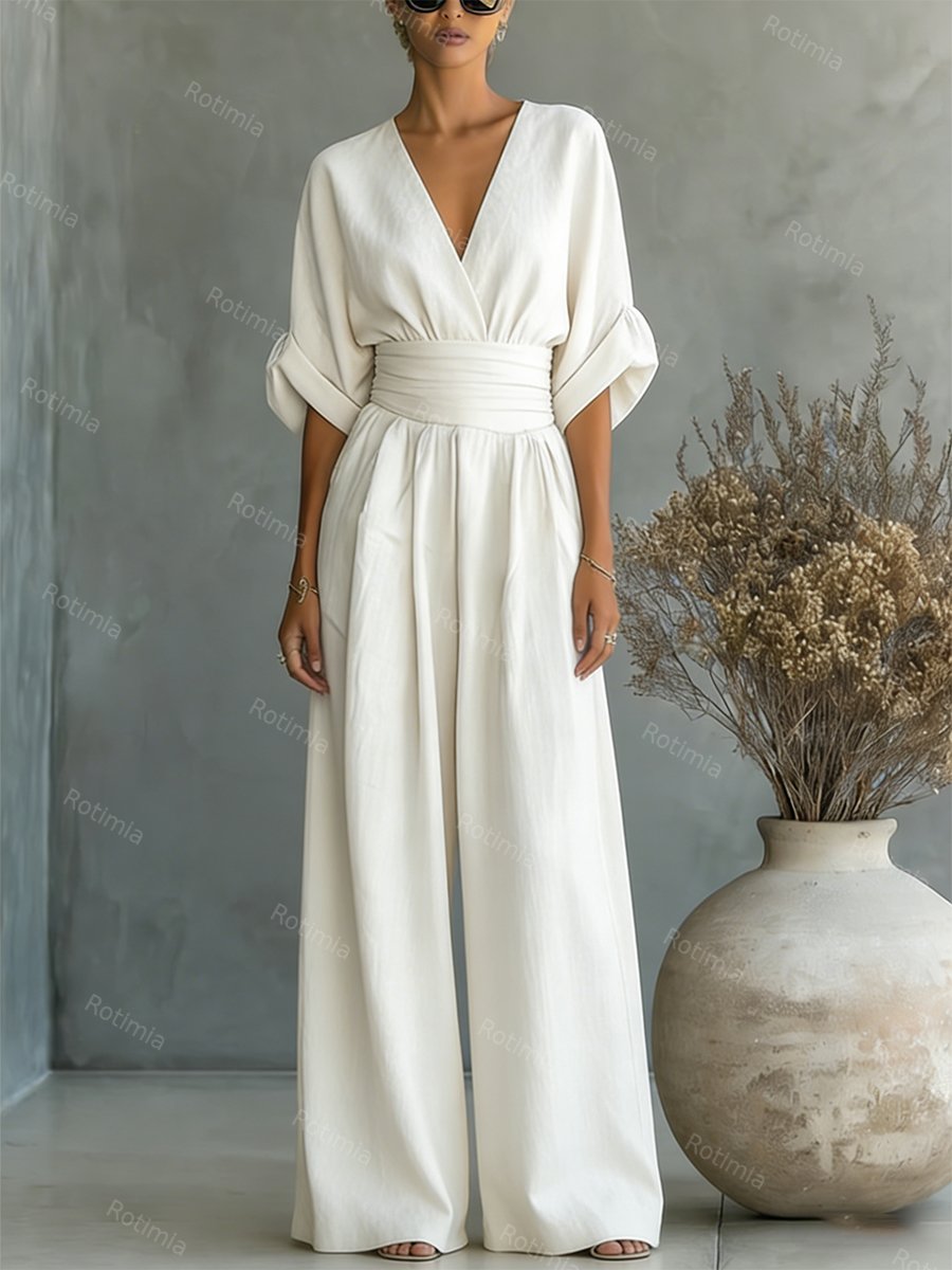 Modieuze jumpsuit met V-hals