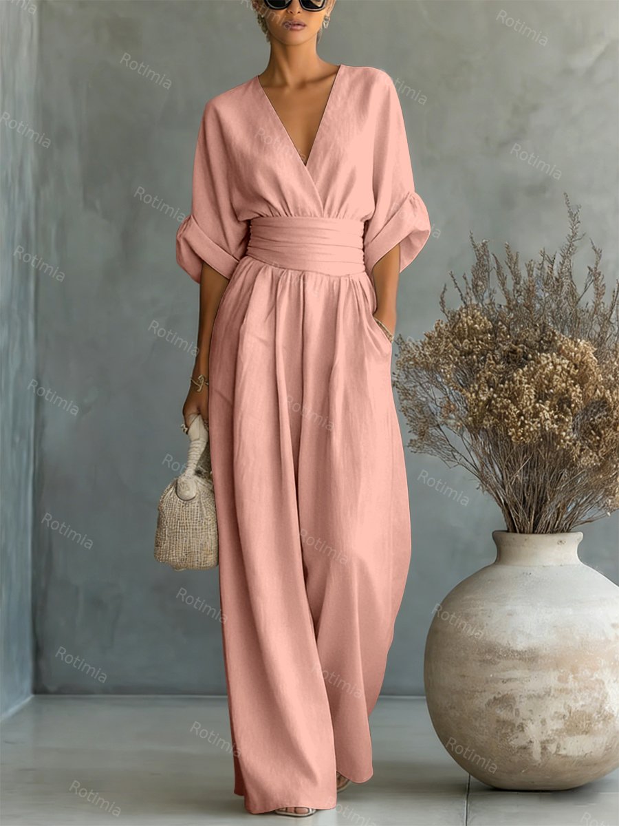 Modieuze jumpsuit met V-hals