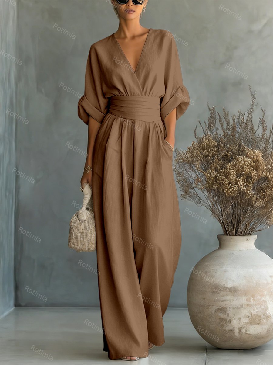 Modieuze jumpsuit met V-hals